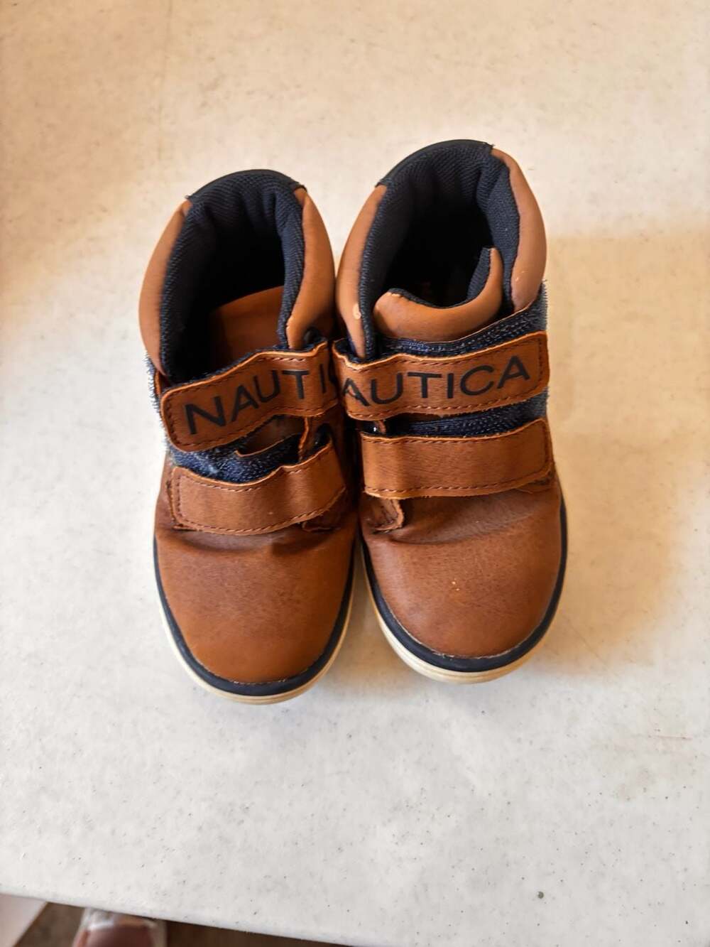 Nautica Kids Brown High Top Sneakers Hook and Loop
